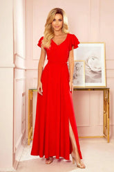 Numoco maroon color cocktail dress  Adomoo